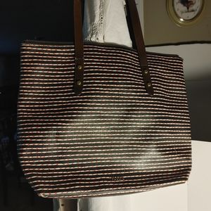 Shoulder Bag Fossil Tote Brown Stripe Handbag